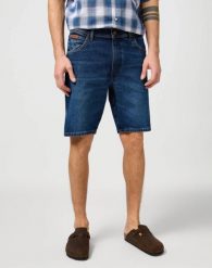 WRANGLER MĘSKIE SPODENKI JEANSOWE WRANGLER TEXAS SHORTS MEADOW HAZE 112362506. Szorty męskie Wrangler, z jeansu, bez kołnierzyka. Za 169.99 zł.