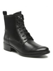 Lasocki Trzewiki WB-ELARA-AW22-21 Czarny. Czarne botki damskie Lasocki, ze skóry, bez obcasa, na płaskiej podeszwie, bez zapięcia. Za 269.99 zł.