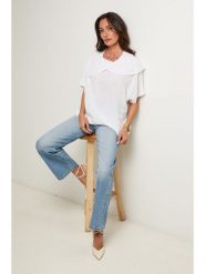 Le Monde du Lin Lniana bluzka w kolorze białym rozmiar: 36/38. Białe bluzki damskie Le Monde du Lin, bez wzorów, ze lnu, bez kołnierzyka, bez ramiączek. Za 121.99 zł.