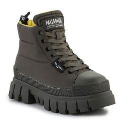 Buty Palladium Revolt Boot Overcush 98863-325-M zielone. Zielone buty sportowe na co dzień damskie bez wzorów, z materiału, trekkingowe. Za 744.13 zł.