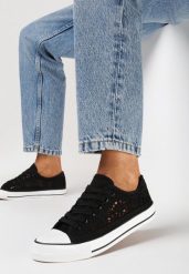 Czarne Ażurowe Trampki z Cholewką Przed Kostkę Iilira. Czarne trampki i tenisówki damskie Born2be, z aplikacjami, przed kostkę. Za 44.99 zł.