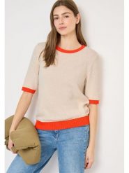 Cecil Sweter w kolorze pomarańczowo-beżowym rozmiar: XXL. Brązowe swetry klasyczne damskie Cecil, xxl, bez kołnierzyka. Za 114.71 zł.