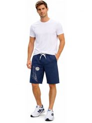 Geographical Norway Bermudy dresowe "Parithe" w kolorze granatowym rozmiar: XL. Niebieskie szorty męskie Geographical Norway, bez wzorów, z dresówki. Za 82.99 zł.