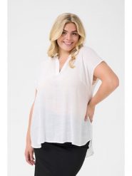 KAFFE curve Bluzka w kolorze białym rozmiar: 54. Białe bluzki damskie KAFFE curve, bez wzorów, bez kołnierzyka, bez ramiączek. Za 60.99 zł.