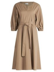 Vera Mont Sukienka w kolorze jasnobrązowym rozmiar: 36. Brązowe sukienki damskie Vera Mont, bez wzorów, z tkaniny, bez kołnierzyka, bez ramiączek, midi. Za 172.89 zł.