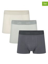 LEE Underwear Bokserki (3 pary) "Glennie" w kolorze antracytowym, szarym i kremowym rozmiar: S. Brązowe bokserki męskie LEE Underwear, bez wzorów. Za 80.52 zł.