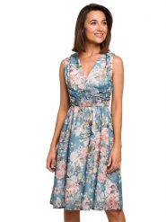 Stylove Sukienka w kolorze turkusowym ze wzorem rozmiar: L. Niebieskie sukienki damskie Stylove, l, bez wzorów, bez kołnierzyka, bez ramiączek, midi. Za 274.95 zł.