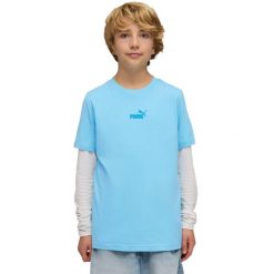 Koszulka dziecięca Puma ESS Small No.1 Logo Centered Tee. Niebieskie koszulki dziewczęce Puma, uniwersalny, bez wzorów, z bawełny, bez ramiączek. Za 64.99 zł.