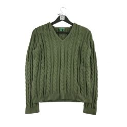 Second life - Damski sweter khaki - Jak nowy. Zielone swetry klasyczne damskie Ralph Lauren, bez kołnierzyka. Za 148.01 zł.