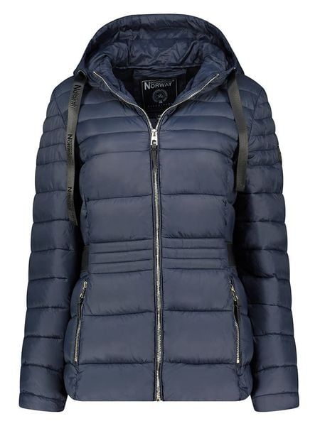 Geographical Norway Kurtka pikowana w kolorze granatowym rozmiar: M. Niebieskie kurtki damskie Geographical Norway, m, bez wzorów, bez kaptura. Za 187.96 zł.