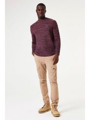 Garcia Sweter w kolorze czarno-ciemnoczerwonym rozmiar: XXL. Czarne swetry męskie Garcia, xxl, bez wzorów, z bawełny, bez kołnierzyka. Za 144.92 zł.