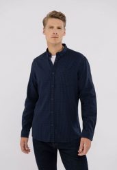 Koszula w kratkę, Slim Fit, K-DIOGO. Niebieskie koszule męskie Volcano, l, bez wzorów, z bawełny, bez kołnierzyka, bez ramiączek. Za 139.99 zł.
