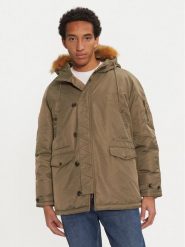 Guess Parka M4BL22 WG932 Khaki Regular Fit. Brązowe parki męskie Guess, m, z aplikacjami, z syntetyku. Za 529.99 zł.