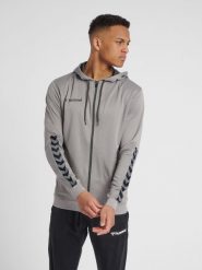 Bluza fitness męska Hummel zip hml AUTHENTIC Poly. Szare bluzy sportowe męskie HUMMEL, bez wzorów, z dzianiny, bez kołnierzyka, bez ramiączek. Za 212.65 zł.
