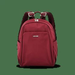 Plecak Miejski Wings Rosella Dark Red. Czerwone plecaki damskie Wings, bez wzorów, z materiału, biznesowe. Za 179.90 zł.
