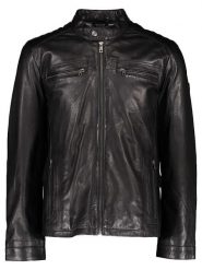 Bugatti Skórzana kurtka w kolorze czarnym rozmiar: 60. Czarne kurtki męskie Bugatti, bez wzorów, ze skóry, bez kaptura. Za 891.99 zł.