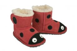 EMU AUSTRALIA B10317 LC Ladybird red, kozaczki botki dziecięce, rozmiary 20-23. Czerwone botki dziewczęce Emu Australia, bez wzorów, ze skóry, bez ramiączek. Za 259.90 zł.