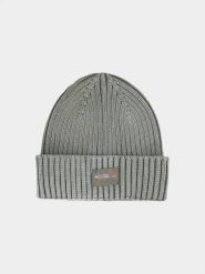 CZAPKA MĘSKA ZIMOWA 4F O PRĄŻKOWANYM SPLOCIE CIEPŁA 4ACAPM628 L. Niebieskie czapki męskie 4f, na zimę, bez wzorów, prążkowane, eleganckie. Za 51.66 zł.