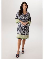 Aniston Sukienka w kolorze granatowo-zielonym rozmiar: 44. Niebieskie sukienki damskie Aniston, bez wzorów, z wiskozy, bez kołnierzyka, bez ramiączek, midi. Za 173.99 zł.