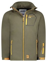 Geographical Norway Kurtka softshellowa "Riziere" w kolorze khaki rozmiar: L. Brązowe kurtki outdoor męskie Geographical Norway, l, bez wzorów, z materiału, bez kaptura. Za 250.94 zł.