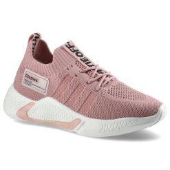 Różowe Sneakersy Damskie Artiker Modne Półbuty. Czerwone półbuty damskie Artiker, z aplikacjami, z materiału, wizytowe, bez obcasa, na obcasie. Za 109.00 zł.