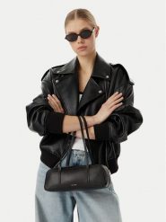 Calvin Klein Torebka Foil Logo Bauletto LV04F3636G Czarny. Czarne torebki klasyczne damskie CALVIN KLEIN, bez wzorów, ze skóry, bez dodatków. Za 489.99 zł.