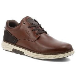 Brązowe Półbuty Rieker Męskie Eleganckie Buty. Brązowe buty wizytowe męskie Rieker, ze skóry, bez zapięcia. Za 373.99 zł.