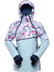 Alpine Pro Kurtka narciarska "Omeqa" w kolorze miętowym ze wzorem rozmiar: L. Zielone kurtki narciarskie i snowboardowe damskie Alpine Pro, l, bez wzorów, bez kaptura, narciarskie. Za 682.45 zł.