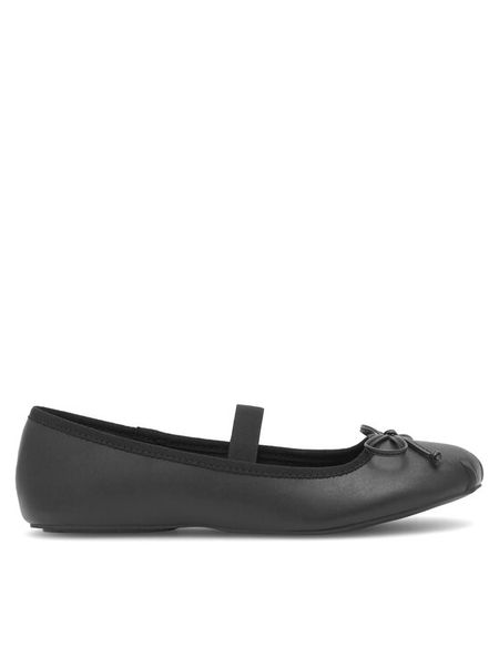 Jenny Fairy Baleriny WFA2563-1 Czarny. Czarne baleriny damskie Jenny Fairy, bez wzorów, ze skóry, bez obcasa. Za 99.99 zł.