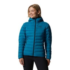 Damska kurtka z zamkiem błyskawicznym Mountain Hardwear Deloro Down. Niebieskie kurtki damskie MOUNTAIN HARDWEAR, bez wzorów, z puchu, bez kaptura. W wyprzedaży za 1,088.50 zł.