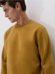 Bluza regular z bawełną - musztardowy. Bluzy bez kaptura męskie Reserved, l, z bawełny. Za 99.99 zł.