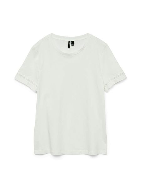 Vero Moda Koszulka w kolorze białym rozmiar: S. Białe bluzki damskie Vero Moda, s, bez wzorów, z bawełny, bez kołnierzyka, bez ramiączek. Za 52.05 zł.