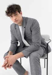 Marynarka jednorzędowa JB-AURO. Marynarki męskie Volcano, bez wzorów, z bawełny. Za 349.99 zł.