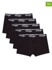 Wrangler Bokserki (5 par) "Willox" w kolorze czarnym rozmiar: L. Czarne bokserki męskie Wrangler, bez wzorów. Za 193.24 zł.