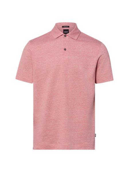 BOSS koszulka polo z dodatkiem lnu Mężczyźni len czerwony, XXL. Czerwone koszulki polo męskie Boss, na lato, m, bez wzorów, z bawełny, bez ramiączek. Za 549.95 zł.