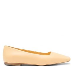 Baleriny Simple. Żółte baleriny damskie Simple, bez wzorów, bez obcasa. Za 399.99 zł.