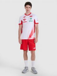 4F Spodenki meczowe replika męskie 4F x Polska Siatkówka - czerwone XS. Czerwone szorty sportowe męskie 4f, l, z dzianiny, do siatkówki. Za 189.99 zł.