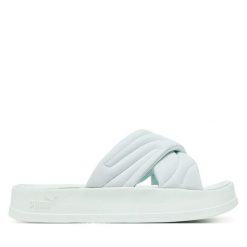 Klapki Puma. Niebieskie klapki damskie Puma, bez wzorów, bez obcasa. Za 149.99 zł.