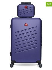 SWISS KOPPER 2-częściowy zestaw "Zurich" w kolorze granatowym rozmiar: onesize. Niebieskie walizki SWISS KOPPER, bez wzorów, z materiału. Za 347.99 zł.