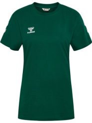 Koszulka damska Hummel Go 2.0 Chevron. Zielone t-shirty damskie HUMMEL, xl, bez wzorów, z bawełny, bez kołnierzyka. Za 137.50 zł.