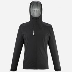 Kurtka Millet wodoodporna i oddychająca na wędrówki. Czarne kurtki outdoor męskie Millet, m, bez wzorów, z materiału, z kapturem. Za 695.50 zł.