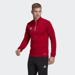 Bluza piłkarska męska Adidas Entrada 22 Training Top. Czerwone bluzy z kapturem męskie Adidas, m, z dzianiny. Za 99.00 zł.