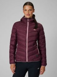 4F Kurtka trekkingowa z wypełnieniem syntetycznym damska - fioletowy L. Fioletowe kurtki damskie 4f, l, bez wzorów, z materiału, bez kaptura. Za 399.99 zł.