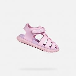 Sandały GEOX B SANDAL FUSBETTO GI Rose. Czerwone obuwie trekkingowe damskie Geox. Za 188.99 zł.