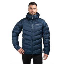 Kurtka trekkingowa puchowa męska Glaceon Pro. Brązowe kurtki męskie RAB, na zimę, m, bez wzorów, z puchu, bez kaptura. Za 1,259.99 zł.
