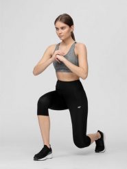 4F Legginsy treningowe 3/4 szybkoschnące damskie XS. Czarne legginsy damskie 4f, xs, bez wzorów, z dzianiny. Za 79.99 zł.