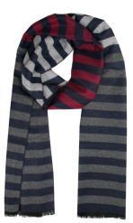 Męski Szalik Alties - Kolorowy w Paski. Niebieskie szaliki męskie Alties, na jesień, bez wzorów, z bawełny. Za 59.00 zł.