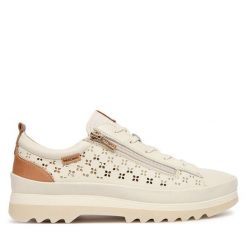 Półbuty Pikolinos. Białe półbuty damskie Pikolinos, bez wzorów, bez obcasa, na płaskiej podeszwie. Za 599.99 zł.