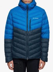 Kurtka puchowa Vaude Monviso Down Hooded Jacket. Niebieskie kurtki męskie Vaude, l, bez wzorów, z materiału, bez kaptura. Za 1,033.99 zł.