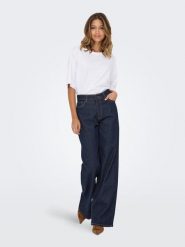 JDY Dżinsy "Ruby" - Wide Leg fit - w kolorze granatowym rozmiar: S/L32. Niebieskie jeansy damskie JDY. Za 139.95 zł.